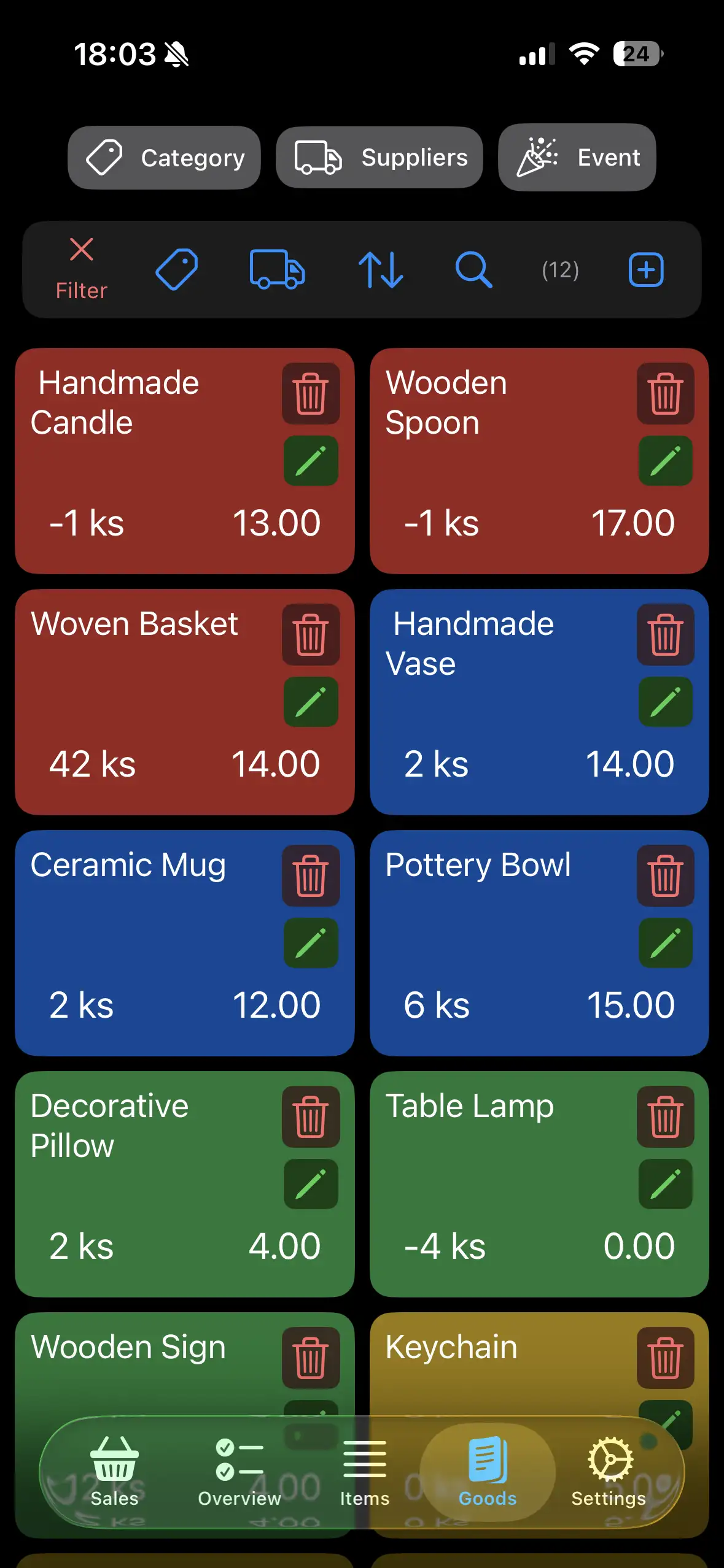 Market app - offline sales mode